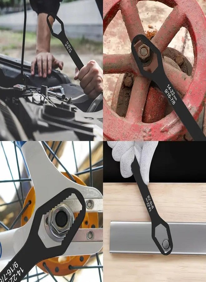 MEZON مفتاح توركس متعدد الوظائف مزدوج الأطراف من MEZON، مفتاح توركس سداسي مزدوج الأطراف، أداة إصلاح متعددة الوظائف قابلة للتعديل للدراجات والدراجات النارية والسيارات (مجموعة من 4 قطع) - Image 3